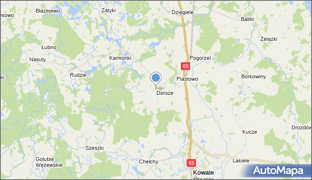 mapa Dorsze, Dorsze gmina Kowale Oleckie na mapie Targeo